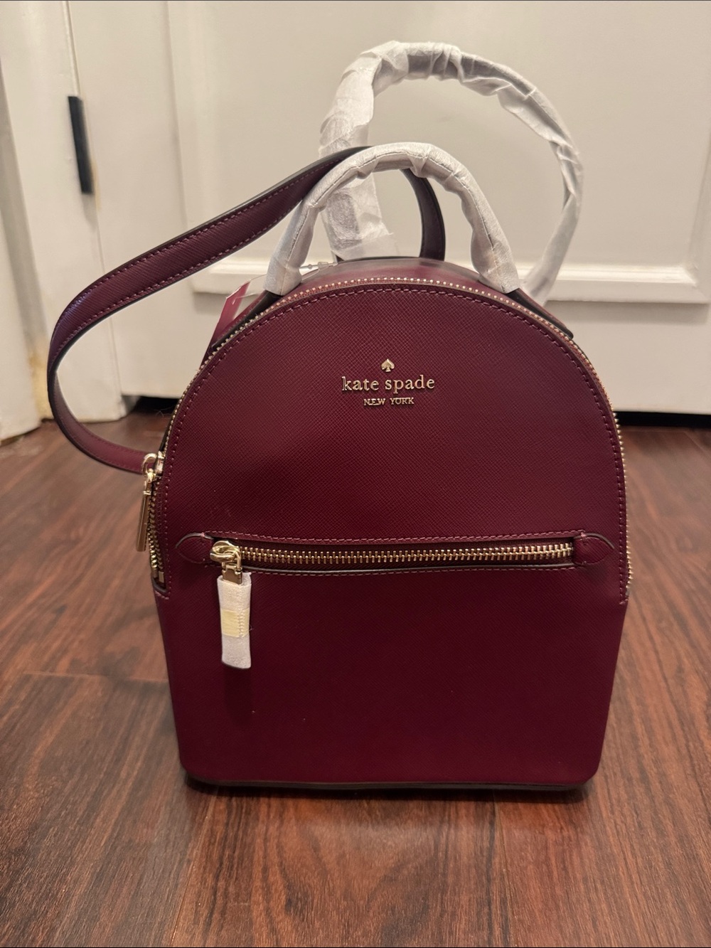 kate spade New York Small Burgundy Leather Backpack